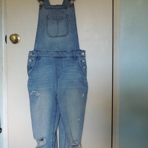 Sky & Sparrow Distressed Denim Overalls, medium, skinny fit